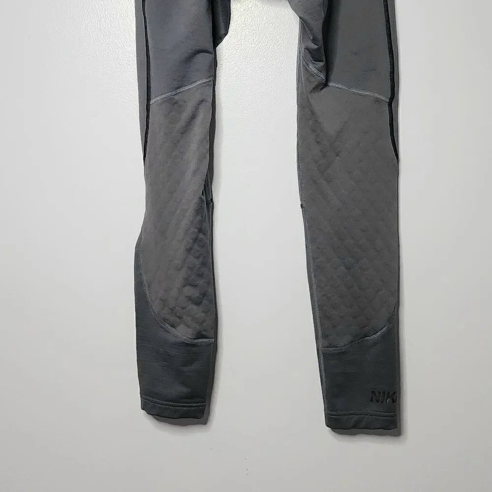 Nike Pro compression pants spell out size medium gray and black